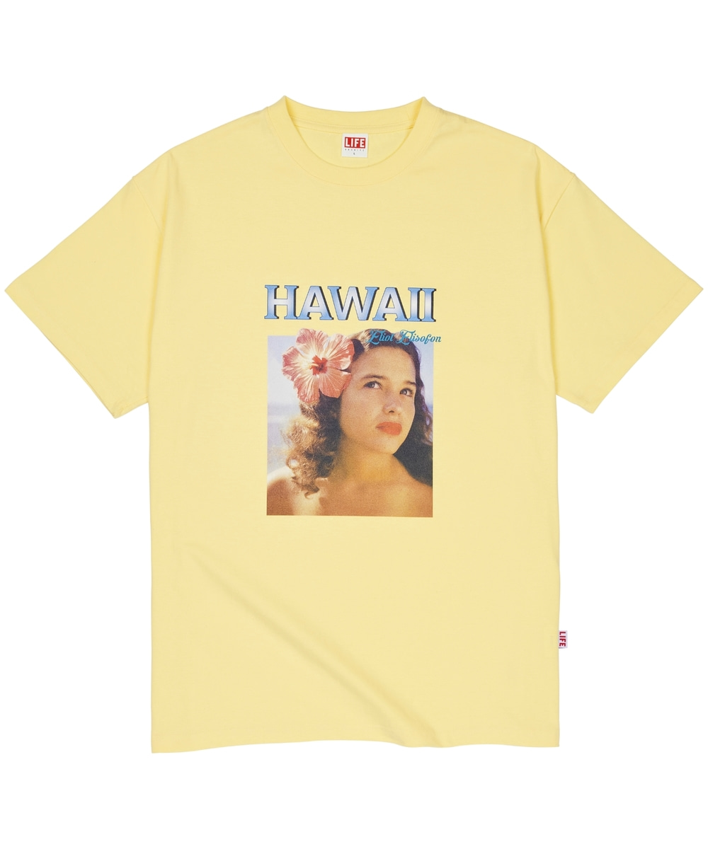 라이프 하와이 티셔츠_라이트 옐로우