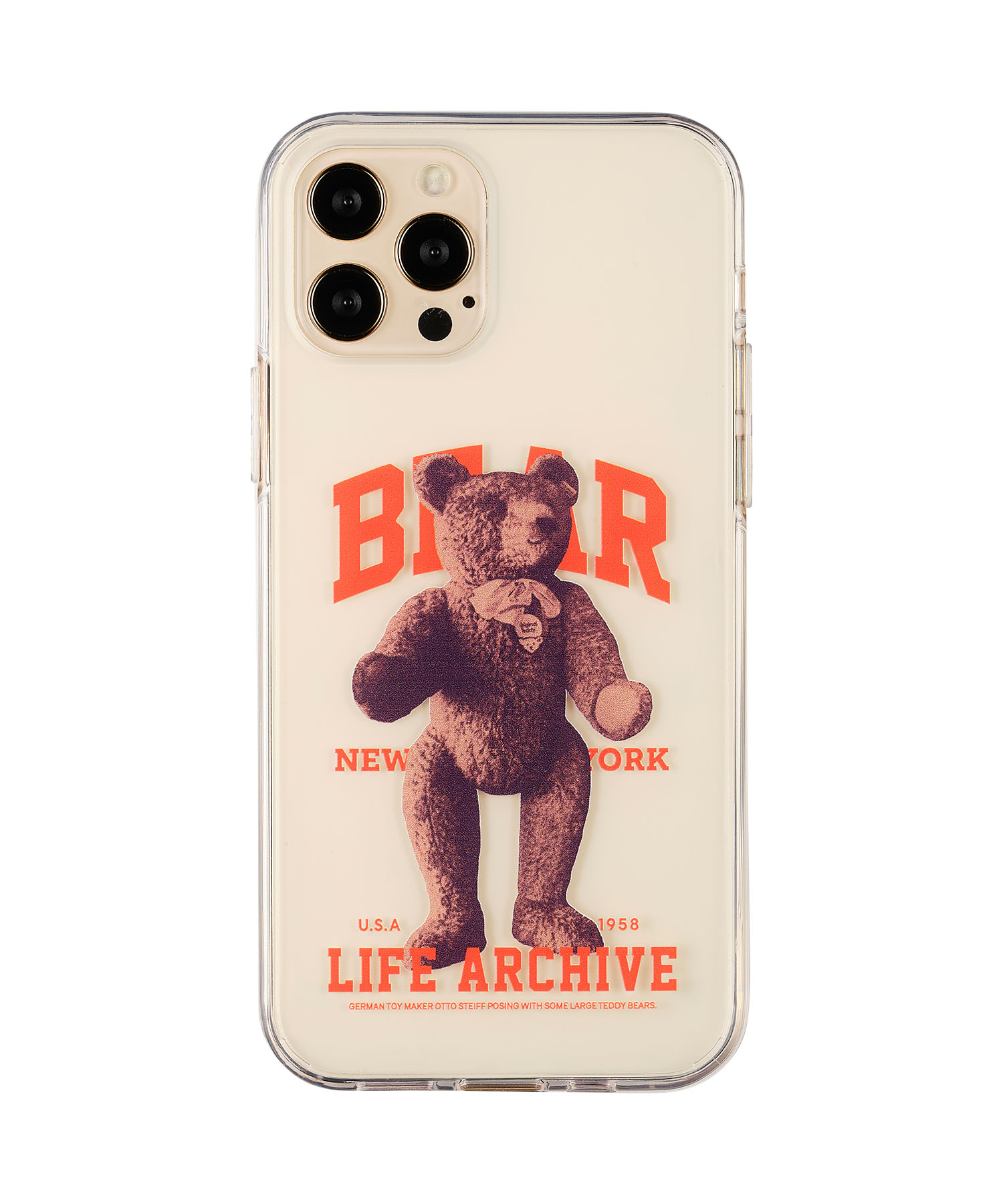 라이프 아카이브 TEDDY BEAR GEL HARD I PHONE CASE_ORANGE 라이프,LIFE, LIFE ARCHIVE,아이폰케이스,풀프린트케이스